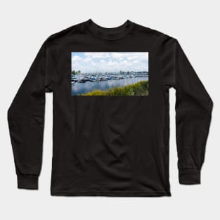 Docked boats in the harbour Long Sleeve T-Shirt